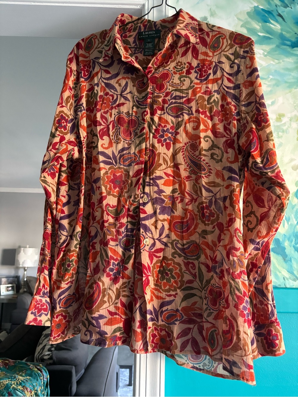 Lauren Ralph Lauren Multicolor Floral Paisley Button-Up Shirt